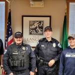 (Photo provided)
The Langley Police Department. Officer Nicholas Hathaway, far right, and Officer Austin Proffitt, second from left, both received commendations this week.