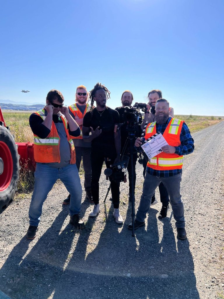 The Working on Whidbey crew poses while filming a future episode. (Photo provided)