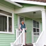 (Photo by Luisa Loi)
Avis Rector stands on the porch of the house where she was born 91 years ago.