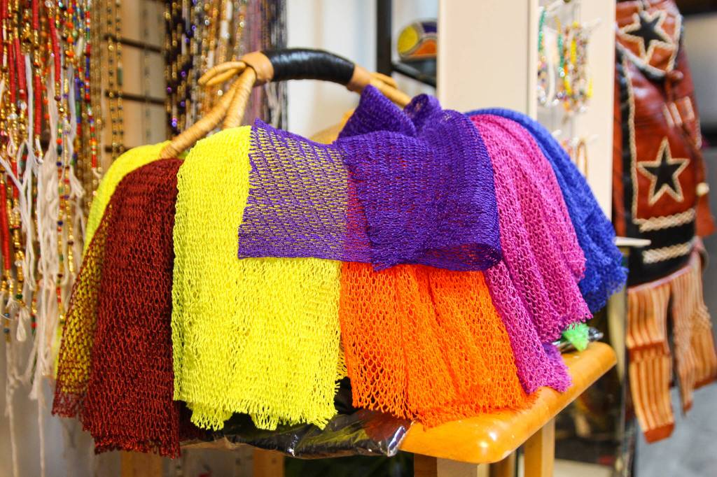 (Photo by Luisa Loi)
These colorful loofahs are used to exfoliate.