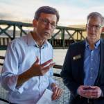 Photo by David Welton
Bob Ferguson was joined by other elected officials, including state Rep. Dave Paul, during a visit to Whidbey Island this week.