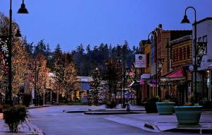Christmas lights and banners are one of several recent projects by Oak Harbor Main Street to preserve the historic downtown space. (Photo provided)