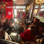 Community members meet with Oak Harbor Mayor Ronnie Wright Friday for The Wright Blend, a monthly casual meeting. (Photo by Sam Fletcher)