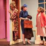 (Photo by Luisa Loi)
Miss Hannigan (Abby Thuet) has a hard time accepting that Grace Farrell (Liz Hendrikcs) is inviting Annie (Selah Rivera) to spend Christmas at a millionaires mansion.