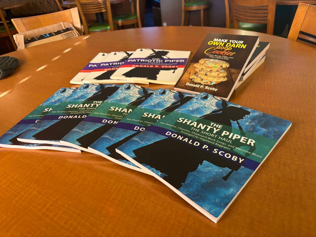 Photo by Sam Fletcher
The Shanty Piper, a book of sea shanties for the highland bagpipe, was released recently by a Whidbey author.