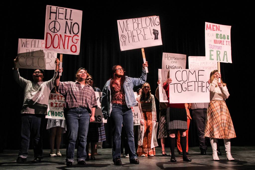(Photo by Luisa Loi)
In Come Together, crowds protesting against racial segregation, gender inequality and the Vietnam War join forces to demand equality and peace for all.