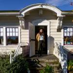 (File photo by David Welton)
Library Manager Kaley Costello stands in front of the original part of the Langley Library in 2023. The historic structure was preserved in the recent remodel.