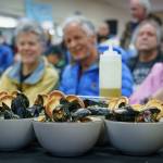 Hungry audience members wait for the mussels to be judged. The ingredients used in the mussel stew included Calabrian peppers and pomegranates.
