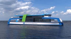Incat Crowther Preliminary Rendering of the new all-electric Passenger Ferry for San Francisco Bay Ferries as part of the REEF program.