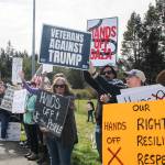 The Oak Harbor protest. (Photo by Luisa Loi)