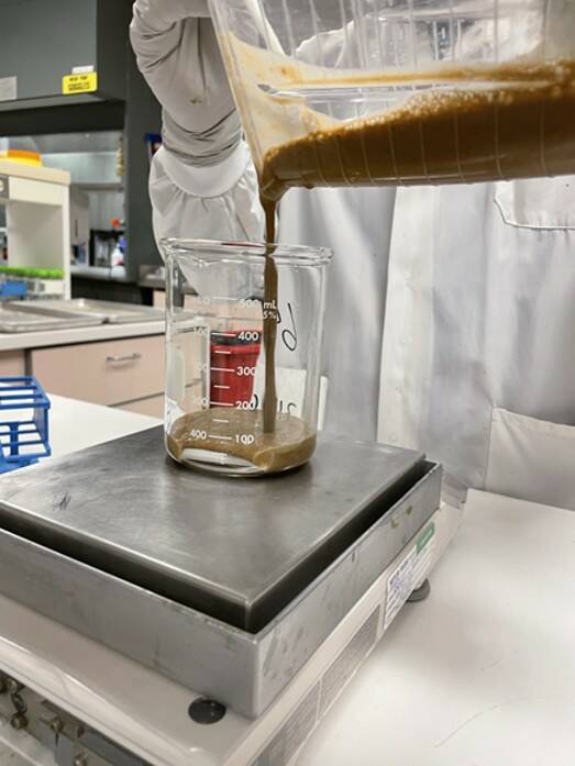 (Photo by Brittany Jones)
After shucking the clams at the lab in Shoreline, scientists blend them up into a shellfish smoothie to analyze the levels of toxins in the clams tissue.