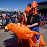 These squids galloped through downtown Langley on shrimpback. (Photo by David Welton)