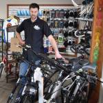 Stevens specializes in giving bicycles a second life at his recently-opened store, Celerity Cycles, located in Coupes Village. (Photo by Patricia Guthrie)