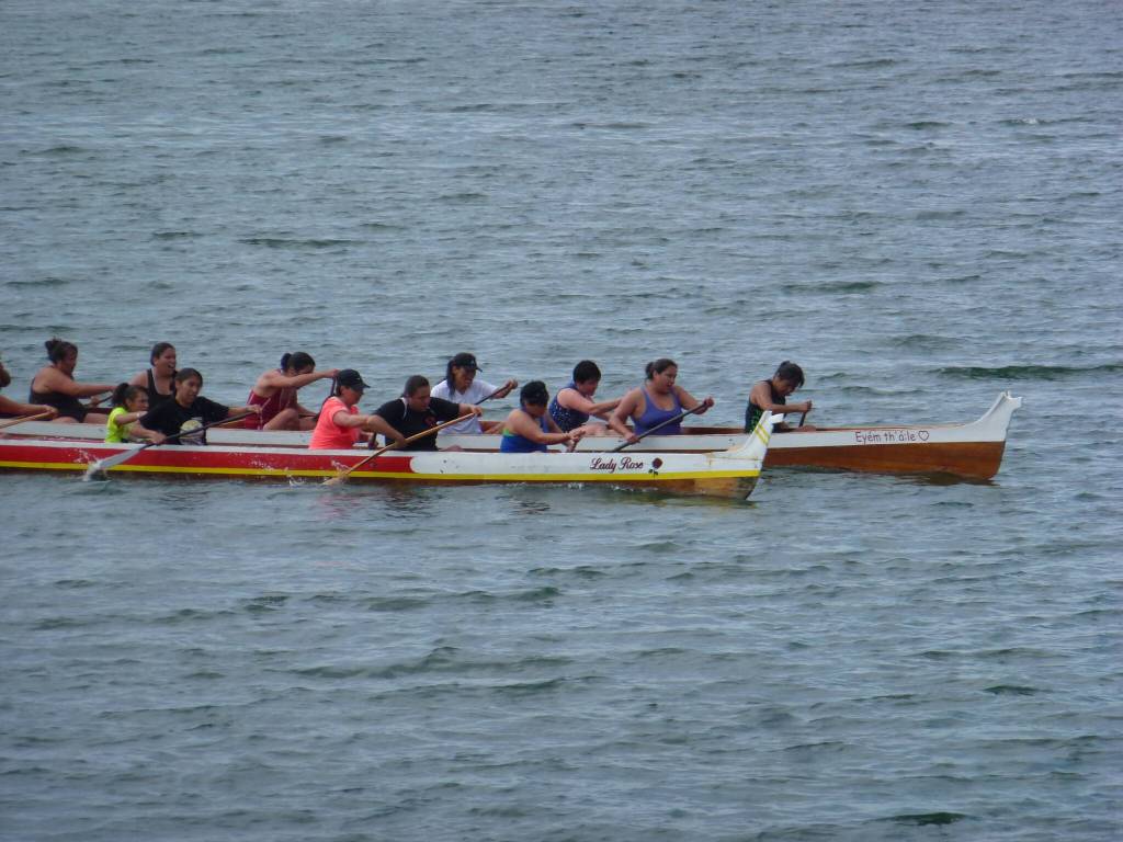 Photo by Gary Piazzon
Pullers  people in each canoe  race against each other.