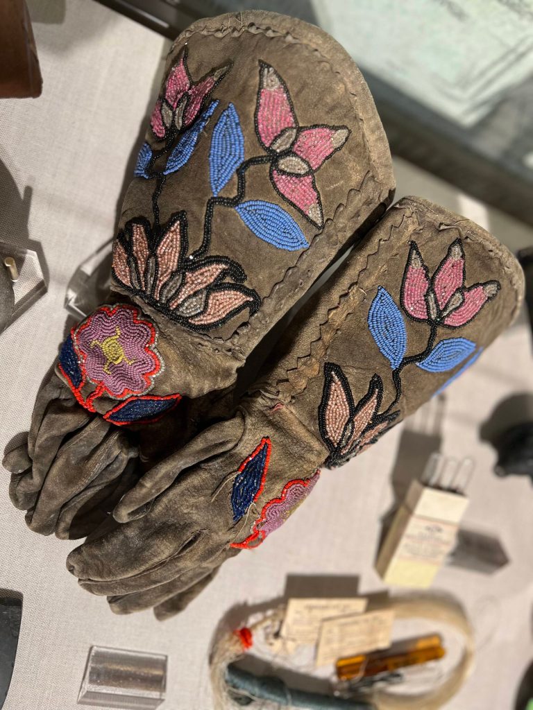 (Photo provided by Langley Historical Museum)
Beaded ceremonial gloves that belonged to William Shelton are part of the Jim and Ingrid Garhart Collection.