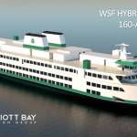 A rendering of the new hybrid-electric ferry design that went out to bid last year.