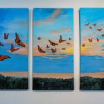 (Photo by David Welton)
Judith Burns career as a musician and composer melodically moves through many of her paintings, including this one titled Butterfly Effect.