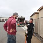 Photos by Marina Blatt
Trainee Rose Shirley and Project Manager Blake Mennella from Whidbey Sun & Wind talk to a student about applying solar paneling.