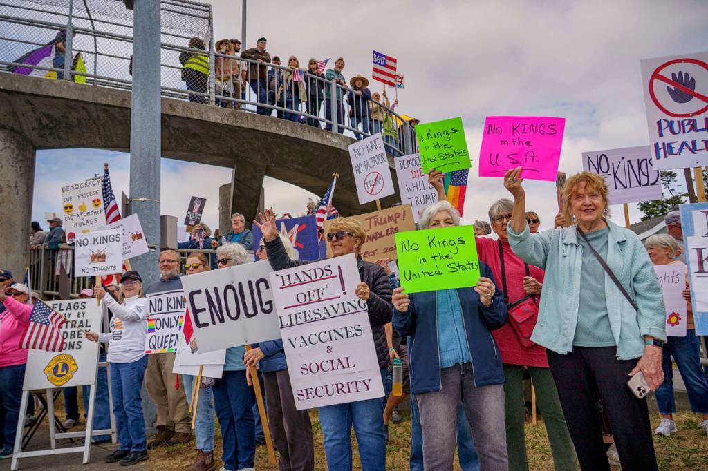 Photos by David Welton
Signs carried a variety of messages related to Social Security, the Constitution, Medicaid, immigration and veterans services, among many other things.