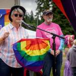 Langley Mayor Kennedy Horstman was one of the speakers at the festival after the parade.