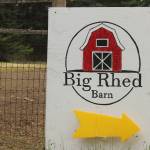 A sign welcoming visitors to Big Rhed Barn (Photo by Allyson Ballard)