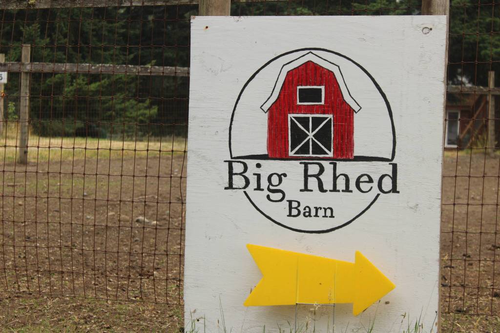 A sign welcoming visitors to Big Rhed Barn (Photo by Allyson Ballard)
