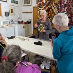 Teacher Elin Noble demonstrates a technique (Photo by Matt Neinhuis)