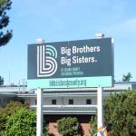 Sign for Big Brothers Big Sisters outside their office.