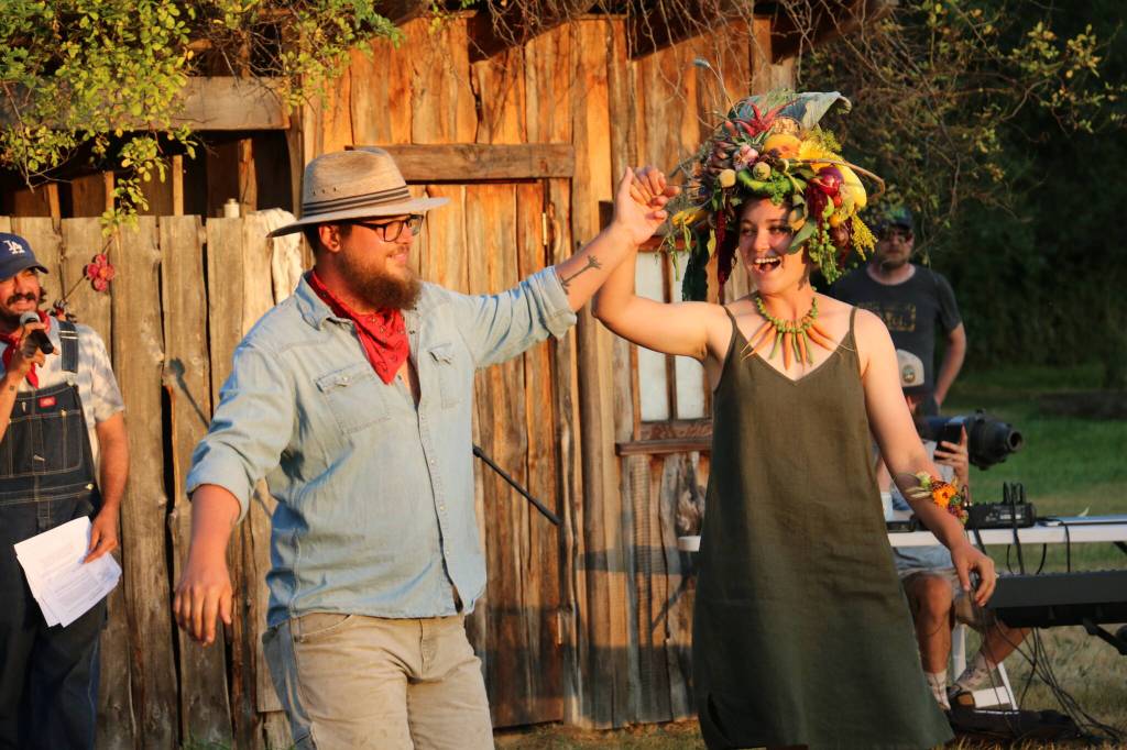(Photo courtesy of Judy Feldman/Organic Farm School). Participants at a past Farm Fashion Shows went all out in their costumes.