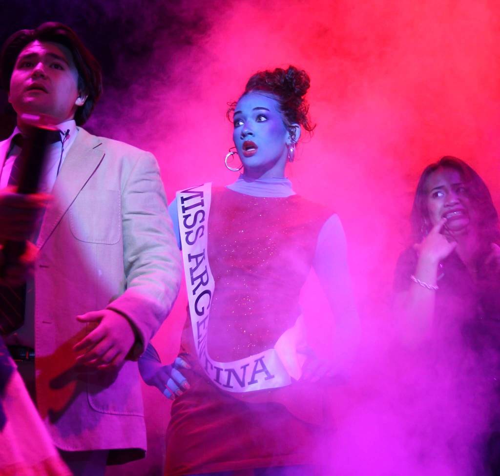 (Photo by Marina Blatt) From left, Lucas Smith, Adriana Froman and Dana Rivo sing about the Netherworld.