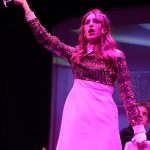 (Photo by Marina Blatt) Cora Fix as Delia Schlimmer sings Day-O while being possessed by ghosts.