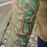 (Photo by Allyson Ballard) Faulises anchor tattoo: more ink dedicated to his service.