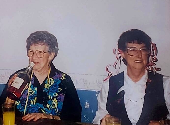 (Photo provided) Bensons grandmothers, Arline and Stella, on New Years Eve in 1994.