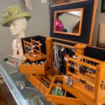 (Photo by Marina Blatt) Vintage jewelry on display.