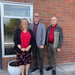 (Photo provided) Coupeville School District Superintendent Shannon Leatherwood, pictured here with Larsen and Board Director Chic Merwine, was honored to host the representative.