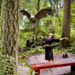 (Photo provided) A dancer spreads her arms, a mirror of the sculpture of the bird behind her.
