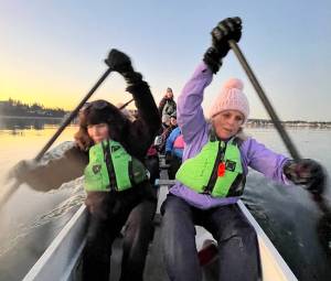 (Photo provided) Team Tsunami trains through the winter bundled in warm clothes.