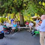 (Photo provided) Executive Director Eric Howard gave remarks at Clinton Librarys celebration.