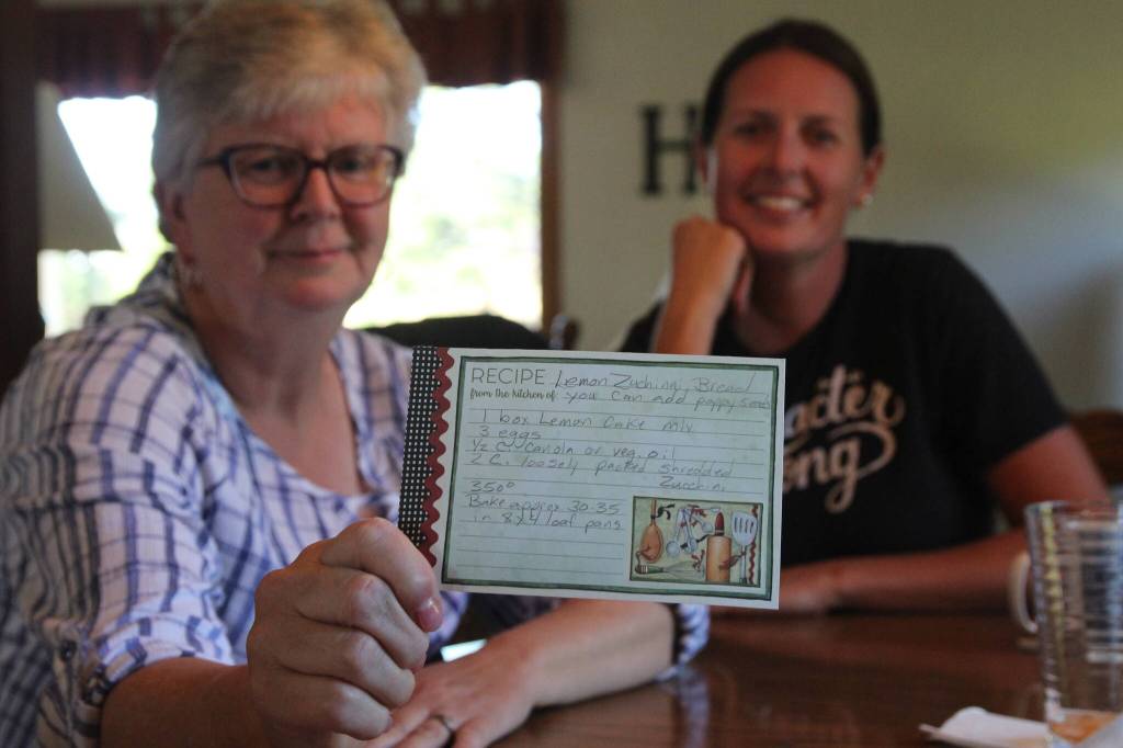 (Photo by Marina Blatt) Ruth Hilberdink and her daughter, Carrie Riepma, made this recipe using zucchini from their garden and fresh eggs from their own chickens.
