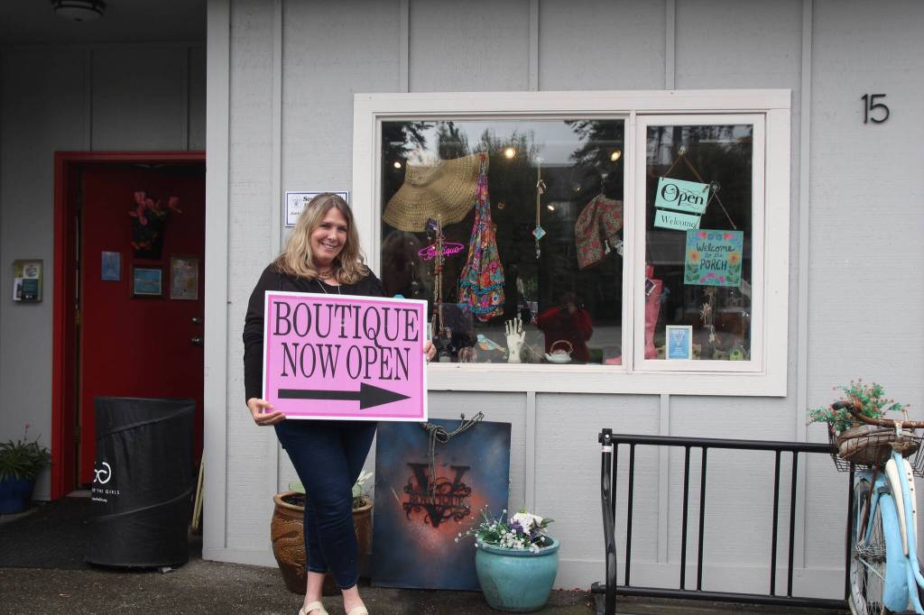 (Photo by Marina Blatt) Vicki Yount welcomes customers into her shop.