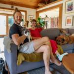 Photo by David Welton
Tevon Dubois and Chanel Jost with their cat, Selkie, and their dog named Theo.