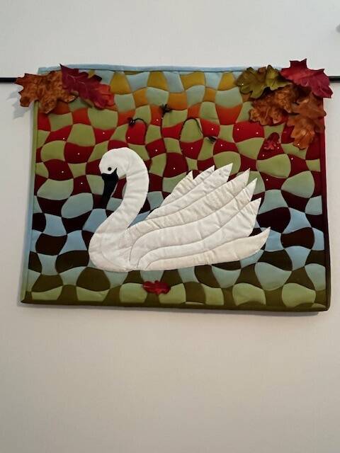 (Photo provided) All of the quilts and quilted creations featured in the Oak Harbor Library display are small, so as to fit the librarys available display space.