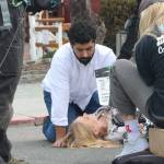 Photo by Allyson Ballard
The actors playing Khan and Constance filmed an intense scene bright and early Monday morning.