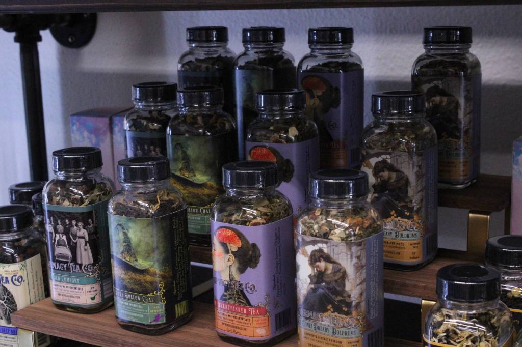 (Photo by Allyson Ballard) Several local vendors also sell goods at Blooms and Bites, like the tea leaves pictured here.