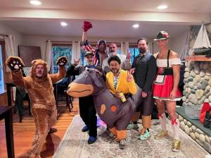 Photo provided by MaryJane Lungren
The five Mr. South Whidbey contestants with the pageants two emcees. From left, Nathen Wilkie, Jeremie Canty, Tim Leonard, Ken Stange, Victor Ramos, Christian Albright and Isaac Leitz.