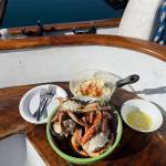 (Photo by Marina Blatt) We feasted on fresh crab meat and butter with a side of potato salad.