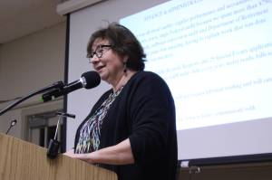 Mayor Molly Hughes delivered her annual State of the Town address on Thursday, much of which discussed Coupevilles economy. (Photo by Allyson Ballard)
