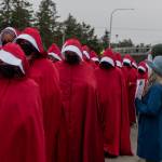 Members of the Whidbey Handmaids participated in Saturdays protest. (Photo by Sailing with Paul Porter)
Handmaidens made an impact at the No Kings protest. (Photo by Sailing with Paul Porter)