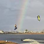 (Photo by Nichol Redfearin) Kiteboarders enjoy a beautiful day on Whidbey Island.