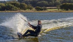 Photo by Gary Skiff
Martin Anderson rides with the wind on Swan Lake.